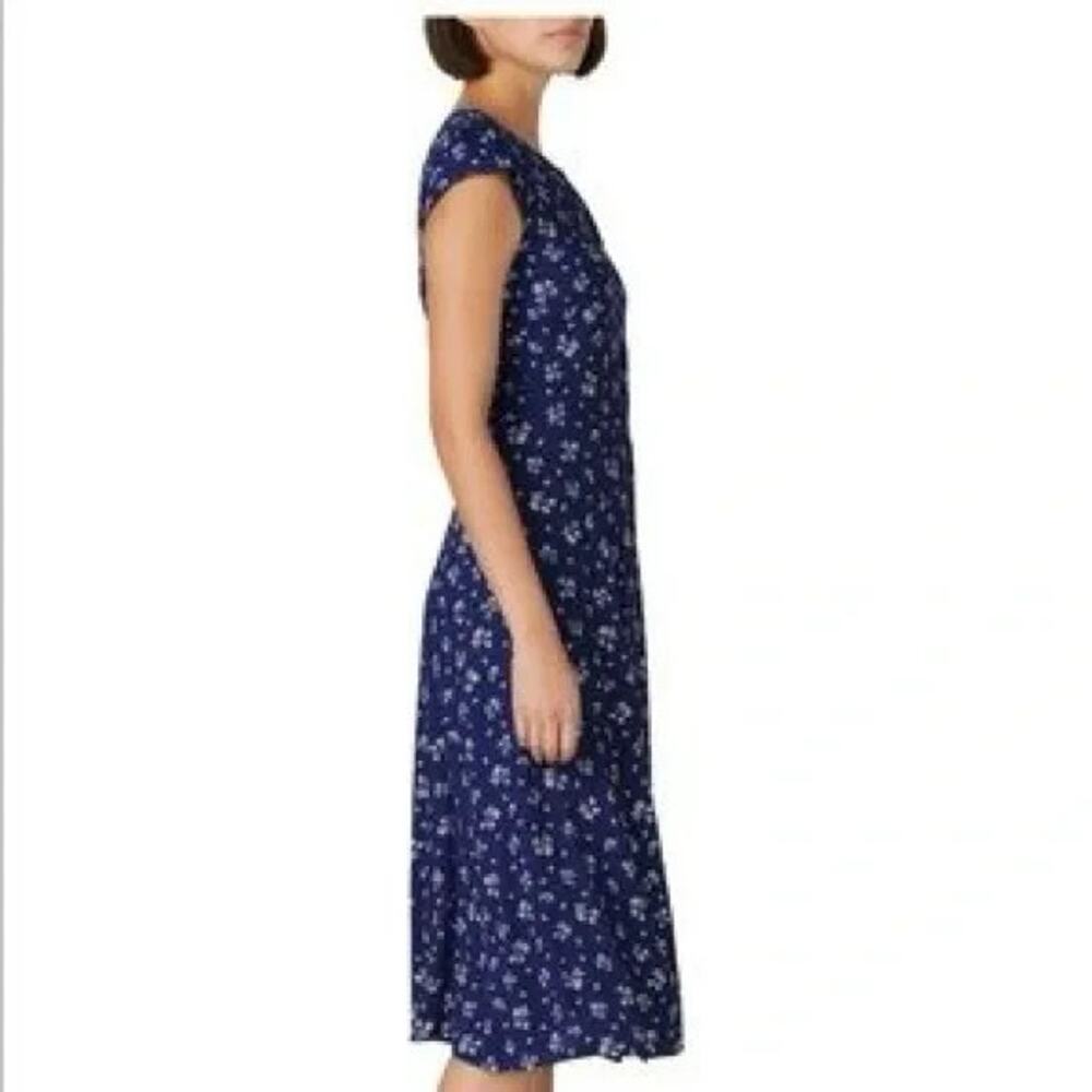 Reformation Maison Fauna Floral Blue Shirt Dress Midi Blue Cap Sleeve 2 XS - Picture 5 of 13
